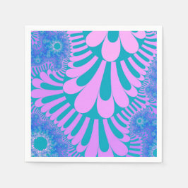 Roze en Blauwgroen lijn Servetten