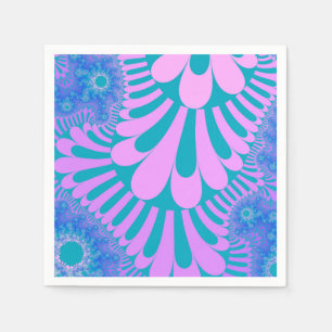 Roze en Blauwgroen lijn Servetten