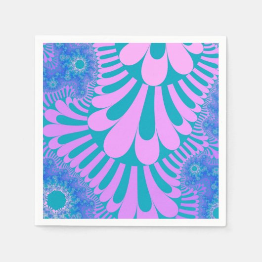 Roze en Blauwgroen lijn Servetten (Voorkant)