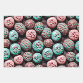 Roze en Blauwgroen macaron Inpakpapier Vel (Voorkant 3)