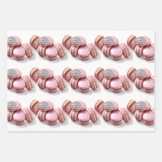 Roze en Blauwgroen macaron Inpakpapier Vel (Voorkant 2)