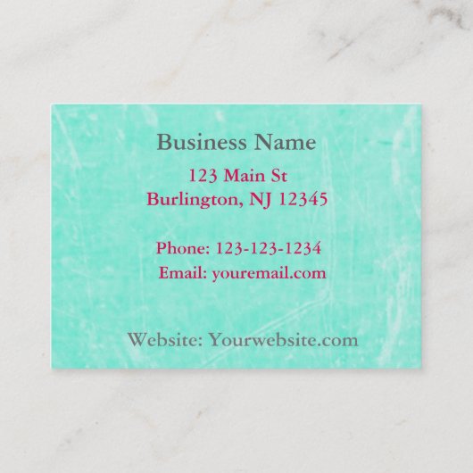 Roze en Blauwgroen met Roze Band Glitter Visitekaa Afsprakenkaartje (Achterkant)