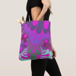 Roze en Blauwgroen modus Tote Bag