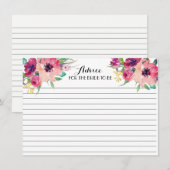 Roze en blauwgroen mooie Kaarten voor Floral Advic (Voorkant / Achterkant)