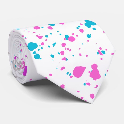 Roze en Blauwgroen platter Stropdas (Opgerold)