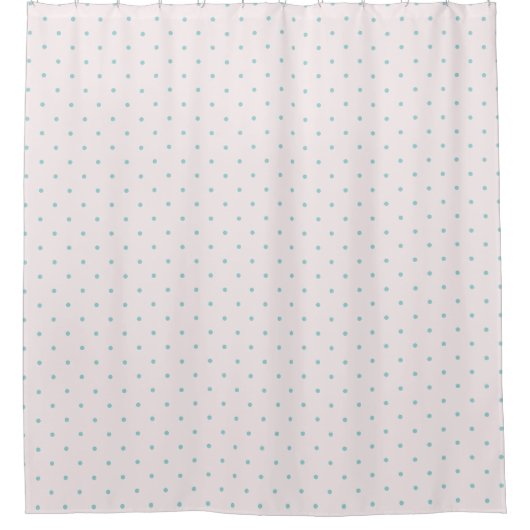 Roze en Blauwgroen Polka Dot Douchegordijn (Voorkant)