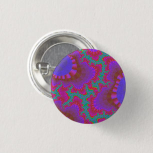 Roze en Blauwgroen regenboogtandwielen Ronde Button 3,2 Cm