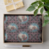 Roze en Blauwgroen Retro Santa Mandala Geometrisch Tissuepapier (Geschenk)