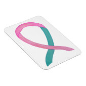 Roze en Blauwgroen Ribbon Custom Magnets Magneet (Rechterzijde)