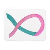 Roze en Blauwgroen Ribbon Custom Magnets Magneet (Horizontaal)