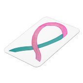 Roze en Blauwgroen Ribbon Custom Magnets Magneet (Linkerzijde)