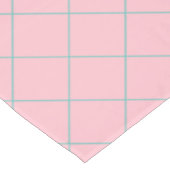 roze en blauwgroen, , roosterpatroon katoen tafelkleed (Gekanteld)