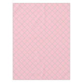 roze en blauwgroen, , roosterpatroon katoen tafelkleed (Voorkant)