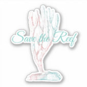 Roze en Blauwgroen Sparen de Waterverf Vinyldecal  Sticker (Voorkant)