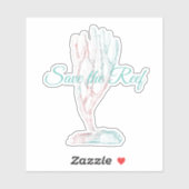 Roze en Blauwgroen Sparen de Waterverf Vinyldecal  Sticker (Vel)