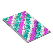 Roze en Blauwgroen Splatter verhit Notitieboek (Rechterzijde)
