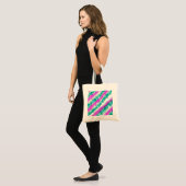 Roze en Blauwgroen Splatter verhit Tote Bag (Voorkant (model))