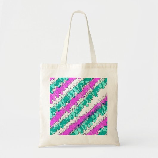 Roze en Blauwgroen Splatter verhit Tote Bag (Voorkant)