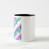 Roze en Blauwgroen Splatter verhit Tweekleurige Koffiemok (Center)