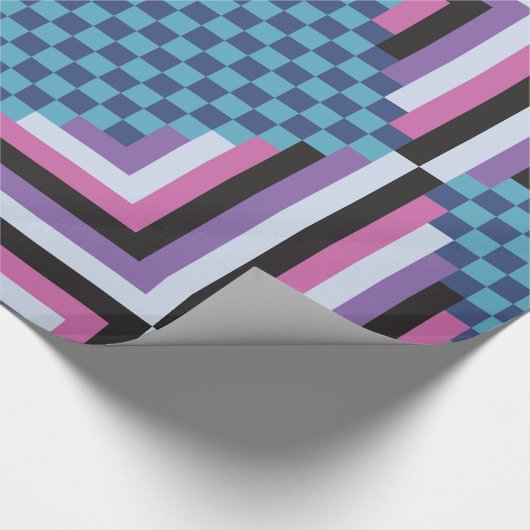 Roze en Blauwgroen tegels uit de jaren tachtig Cadeaupapier (Hoek)