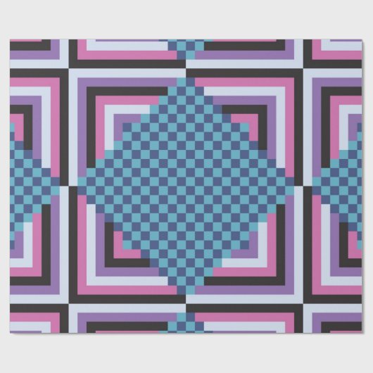 Roze en Blauwgroen tegels uit de jaren tachtig Cadeaupapier (Vlak)