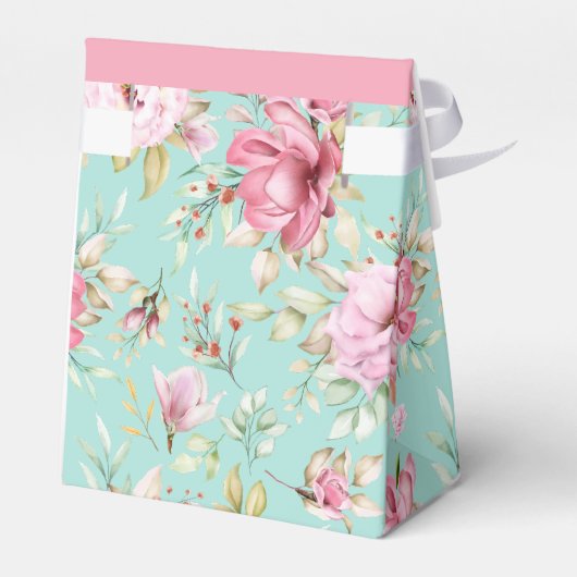 Roze en Blauwgroen tuinbouwproducten Bedankdoosjes (Achterkant)