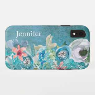 Roze en blauwgroen waterverf op maat Case-Mate iPhone case