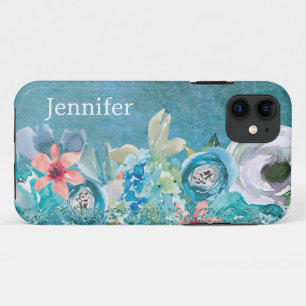 Roze en blauwgroen waterverf op maat Case-Mate iPhone case