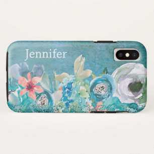 Roze en blauwgroen waterverf op maat Case-Mate iPhone case