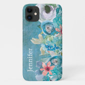 Roze en blauwgroen waterverf op maat Case-Mate iPhone case (Achterkant)