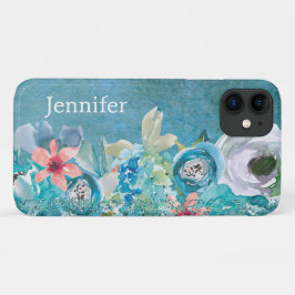 Roze en blauwgroen waterverf op maat Case-Mate iPhone case