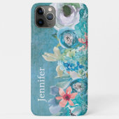 Roze en blauwgroen waterverf op maat Case-Mate iPhone case (Achterkant)