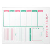 Roze en Blauwgroen Weekplanner Notitieblok (Voorkant)