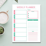 Roze en Blauwgroen Weekplanner Notitieblok<br><div class="desc">Ga productiviteitsreis aan met ons Notitieblok van de wekelijkse Expeditie to-Do List. Dit notitieblok is zorgvuldig gemaakt voor diegenen die graag vooruit willen plannen,  en zorgt ervoor dat uw werkzaamheden soepel verlopen van maandag tot en met zondag.</div>