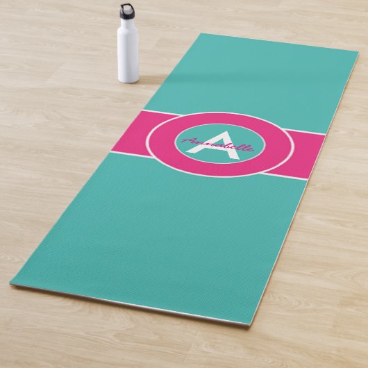 Roze en Blauwgroen Yogamat (In situ)