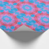 Roze en blauwoosterse verlooppapier cadeaupapier (Hoek)