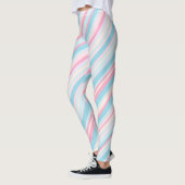 Roze en Bleek blauw Snoep Striped Leggings (Links)