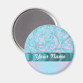 Roze en bleke blauwe dampvlek magneet (Voorkant / Achterkant)