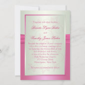 Roze en Bleke Groene Floral II Weddenschap Kaart (Achterkant)