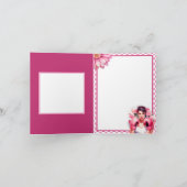 Roze en  Bloemen Borstkanker Bedankkaart (Binnen)