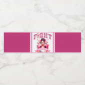 Roze en  Bloemen Borstkanker Waterfles Etiket (Enkel label)