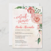 Roze en bloemen virtuele douche kaart (Voorkant)