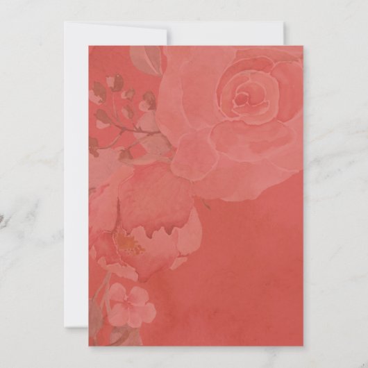 Roze en bloemen virtuele douche kaart (Achterkant)