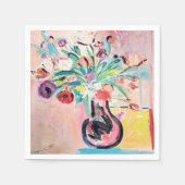 Roze en bloemencocktailservetten servet (Voorkant)