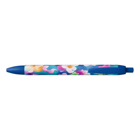 Roze en bloemenpatroon zwarte inkt pen (Achterkant)