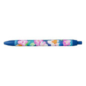 Roze en bloemenpatroon zwarte inkt pen (Voorkant)