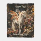 roze en bloemensprookje Pegasus Fleece Deken (Voorkant)