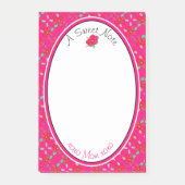 Roze en bloemig post-it® notes (Voorkant)