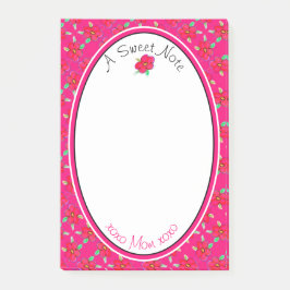 Roze en bloemig post-it® notes