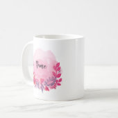 Roze en bloemige Mok (Voorkant links)